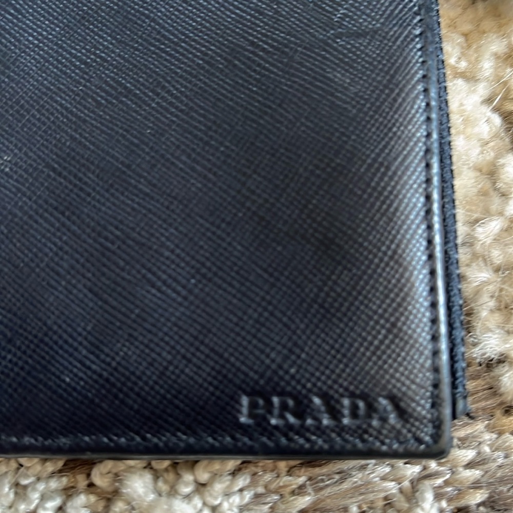 Prada bi-fold leather snap wallet